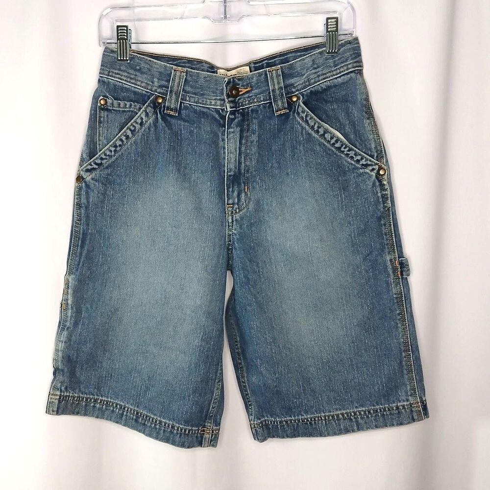 Urban Pipeline Carpenter Jeans Shorts Pockets Adjstble Waist Demim Youth Boys 18